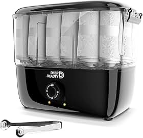 Aquecedor de toalha a vapor - aquecedor de toalha úmido de mesa de 600 W, comporta até 18 toalhas, temporizador de desligamento automático de 30 minutos, equipamento de salão profissional aquecedor de