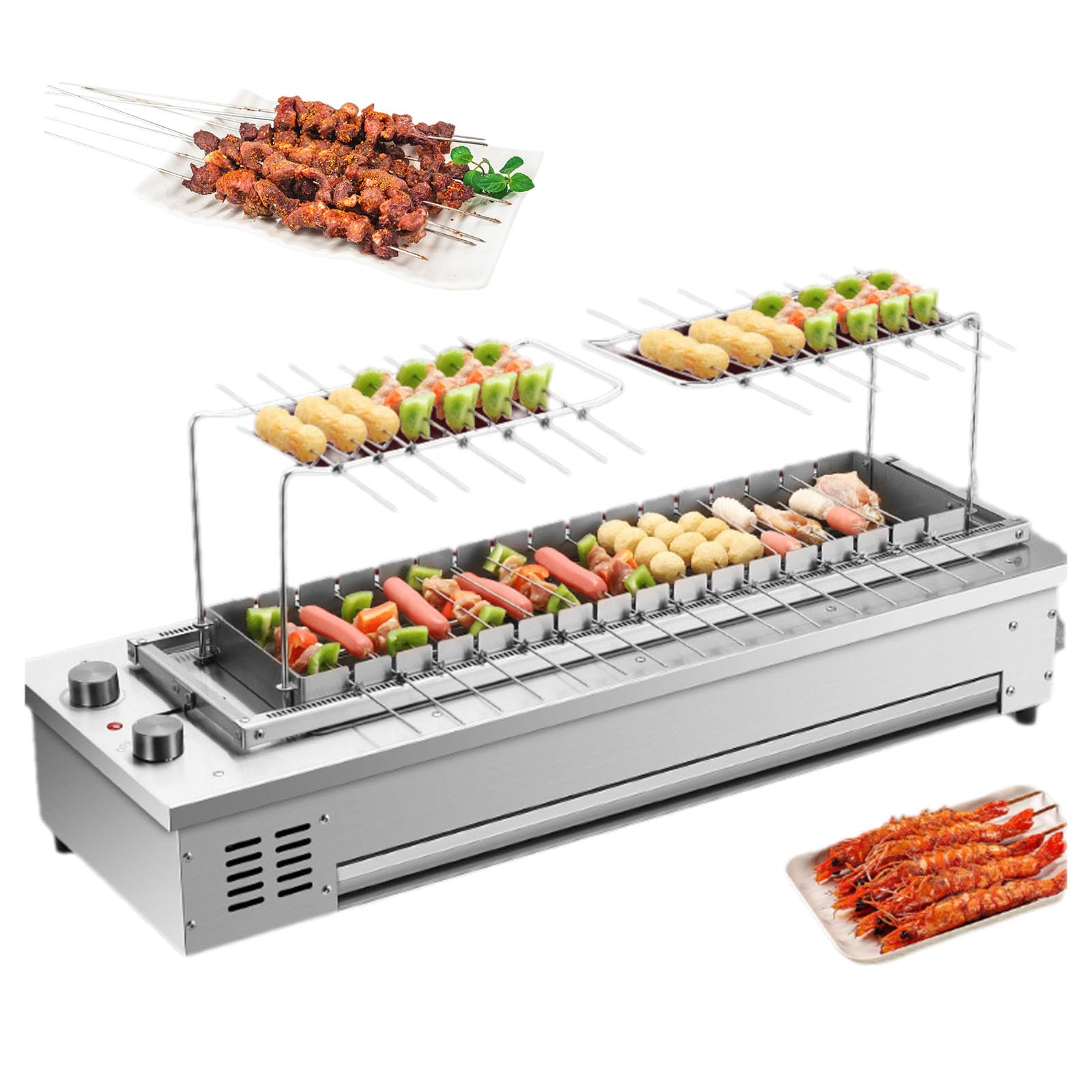 Four à kebab électrique sans odeur pour cuire 16 brochettes sans brûler la viande