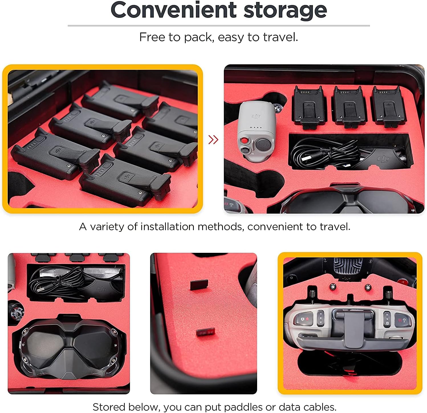 VCUTECH FPV Drone Waterproof Hard Case Compatible with DJI FPV Combo, DJI FPV Goggles, Motion Controller & Drone Accessories, Anti-Crash Case (Case Only Drone and Accessories are Not Included)