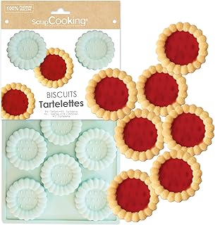 ScrapCooking - Moule Silicone 11 Tartelettes - Moule Biscuits - Apte Four & Congélateur - Pâtisserie Gâteau Enfant - Ustensile Souple - Recette Tartelettes Fraise - Vert d’Eau - 3183