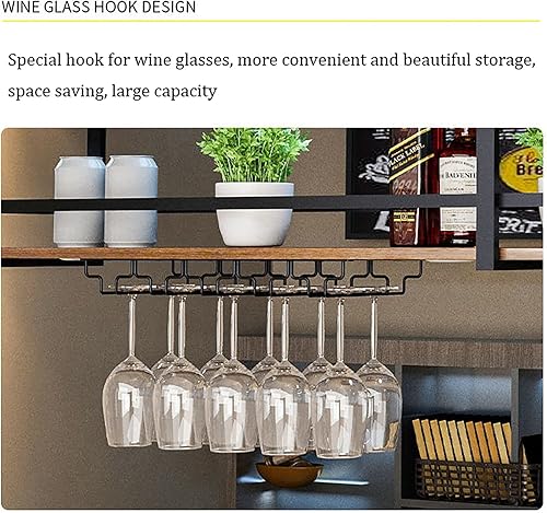 Miniatura 7 de Estante industrial de montaje en techo, estante de techo, estante para vino, estantería colgante para colgar en el techo, estantes flotantes