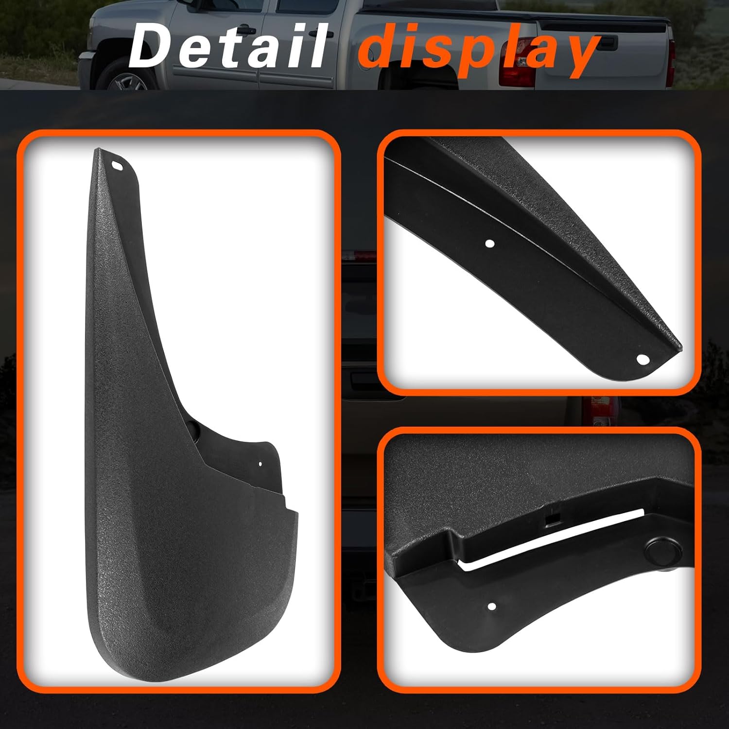 Mud Flaps for Trucks Mud Guards Compatible with 2007-2013 Chevrolet Silverado 1500 and 2007-2014 Silverado 2500 3500 HD 4pcs Splash Guards Front & Rear