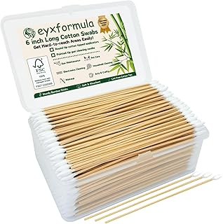 Eyxformula 500 PCS 6 Inch Long Pointed Cotton Swabs for Gun Cleaning, FSC Certified Bamboo Sticks with Precision Tips for Firearms, Electronics, Crafts & Makeup