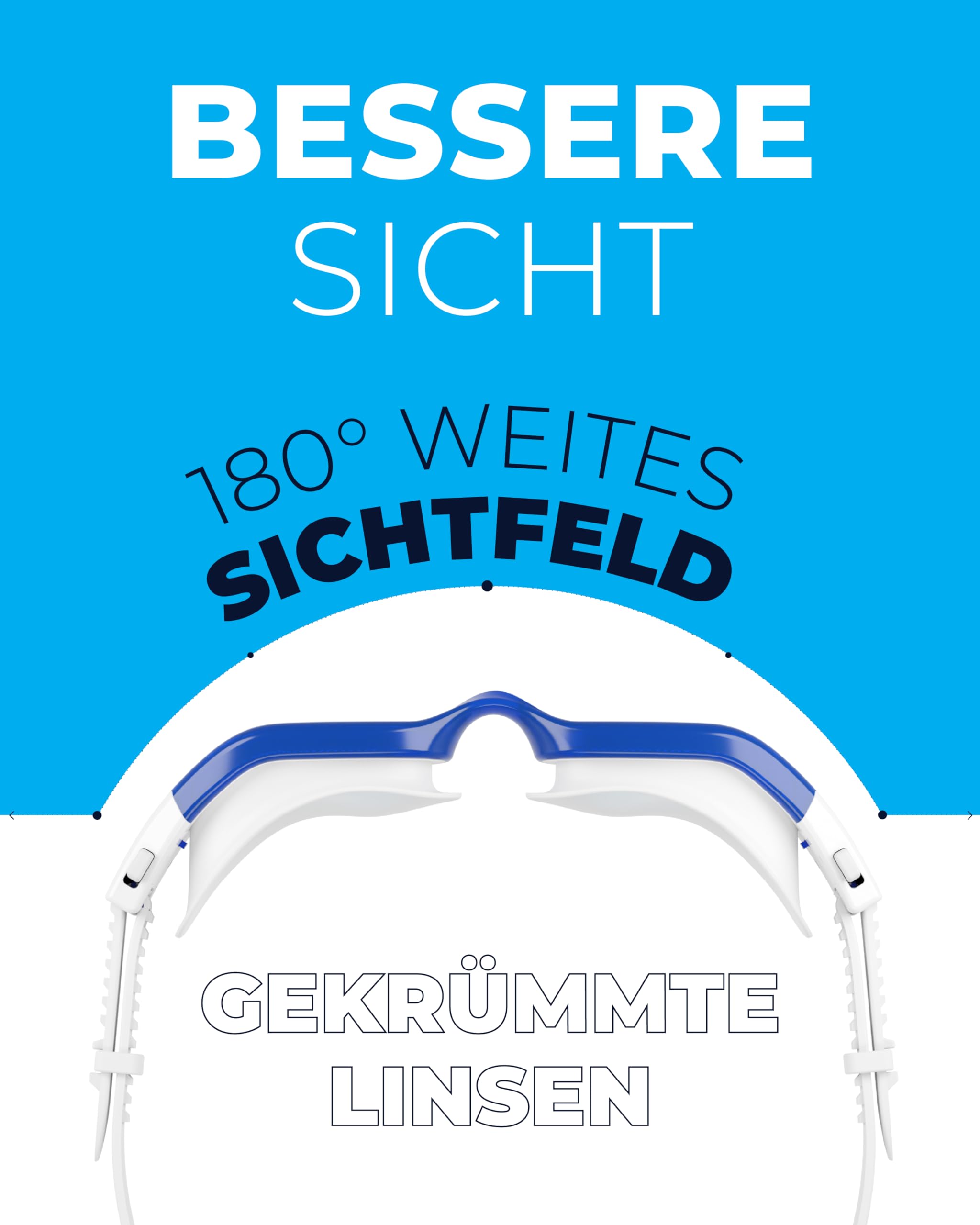 AqtivAqua Schwimmbrille DX — Weites Sichtfeld, UV-Schutz, Anti-Beschlag, Auslaufsicher, Geeignet für Innen- und Außenbeleuchtung — mit Anpassbarem Silikonband für Erwachsene und Jugendliche