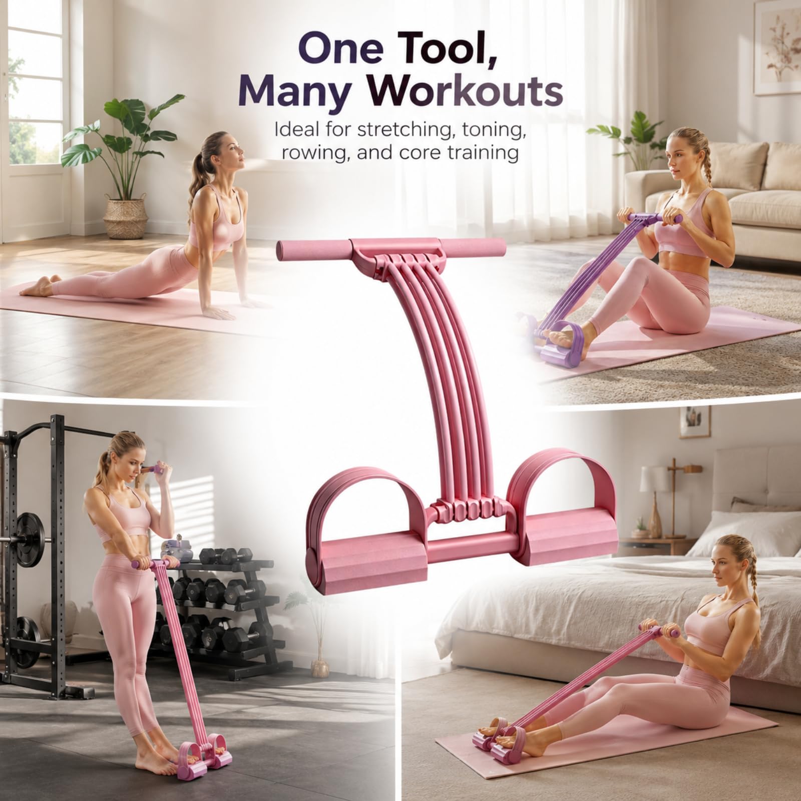 WiderstandsbäNder 3-In-1 8-RöHrenwiderstandsband Mit Griffen Expander Pedal Widerstandsband Gymnastikband FitnessbäNder FüR Yoga Fitness Training