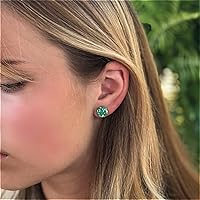 Vista 22 de Pendientes de imitación drusa en postes de plástico hipoalergénico de 0.394 in Púrpura