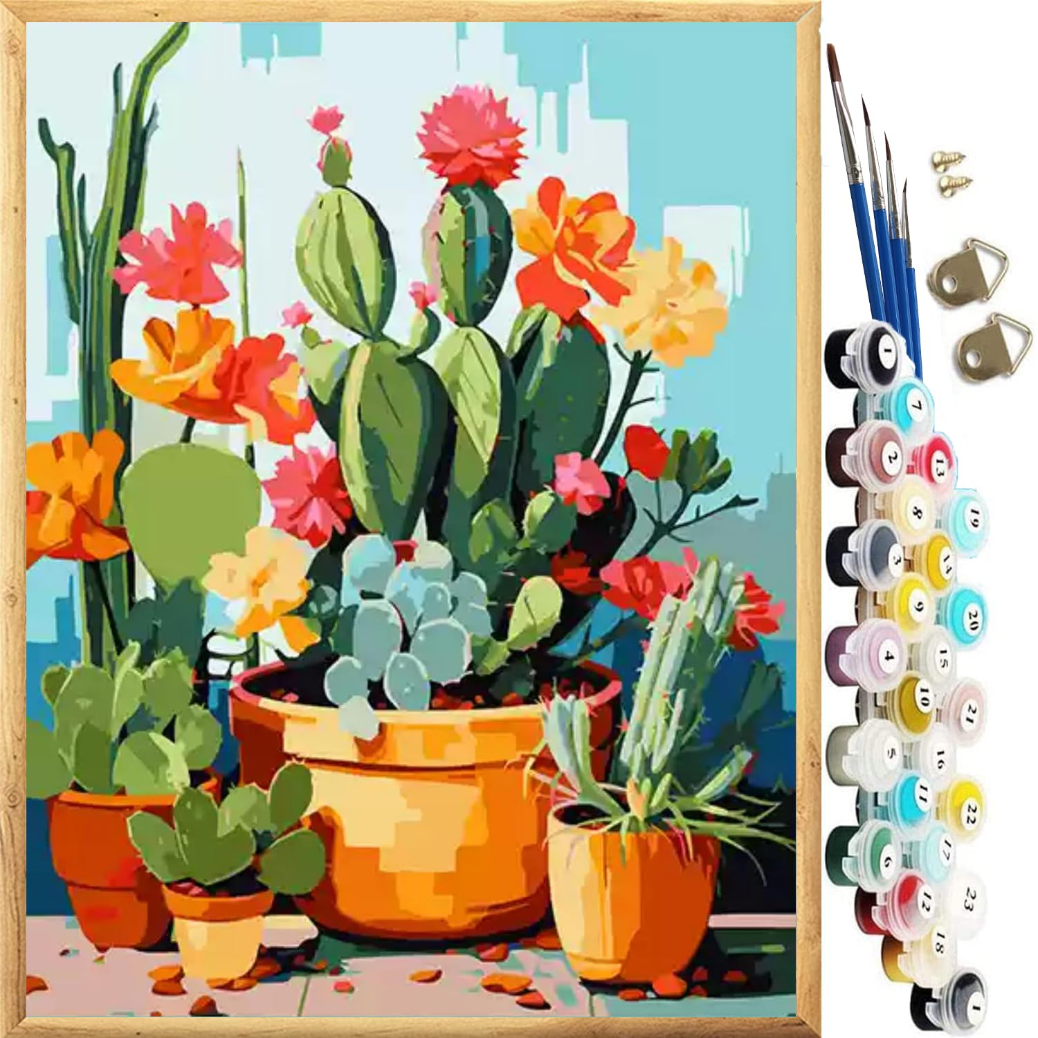 JanFebMar Pintar por Numeros Adultos,DIY Pintura por Números para Adultos y Niños,Decoraciones para el Hogar sin Marco de 40 X 50 cm