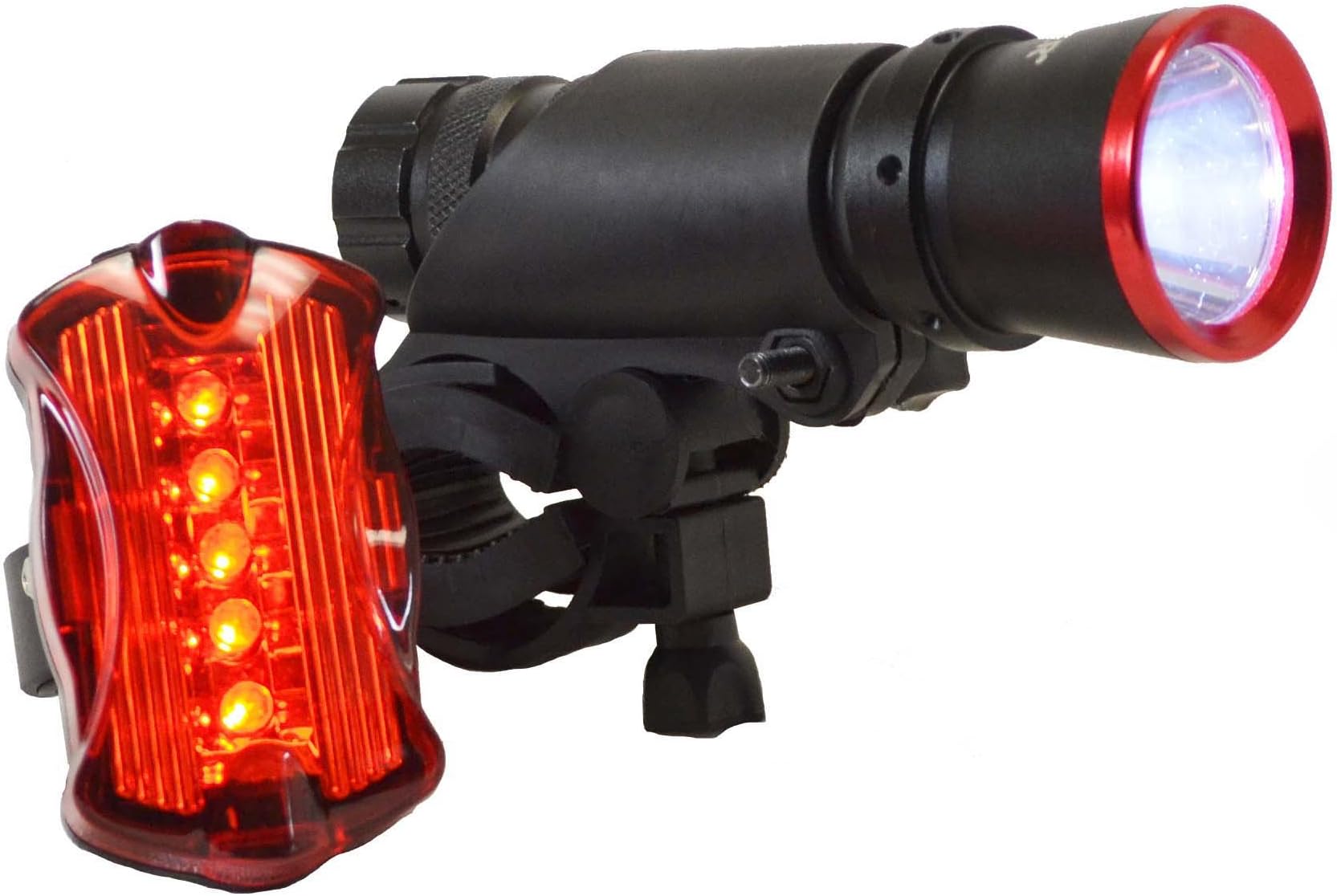 SafeCycler Bike Light with 5 LED Tail Light and Batteries