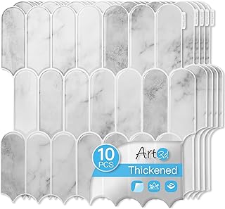 Art3d 12 x 12 Inch Heavy-Duty Peel and Stick Backsplash, Self-adhesive W...