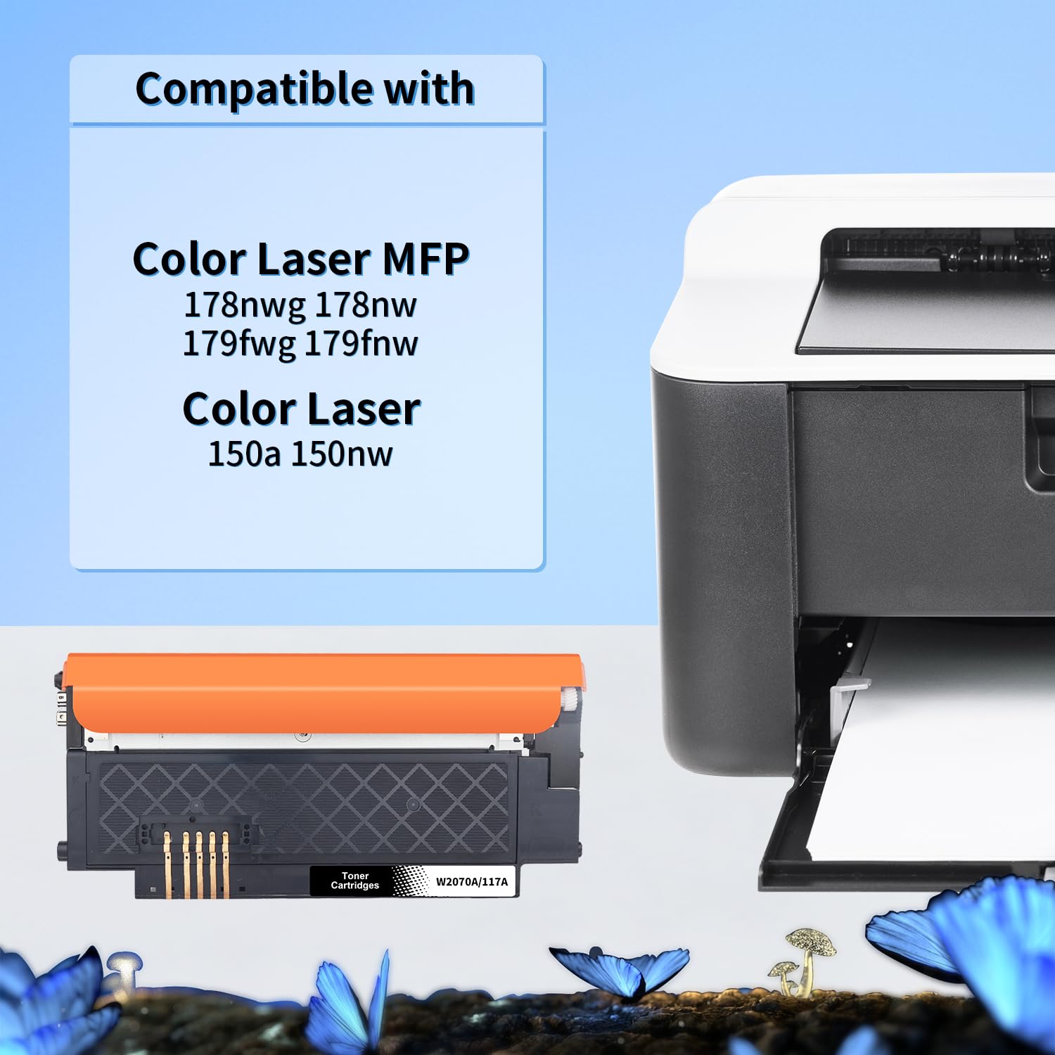4 XL-Toner kompatibel HP 117A XL / W2070A / W2073A für 1.500/ 1.300 Seiten mit Chip alle Farben