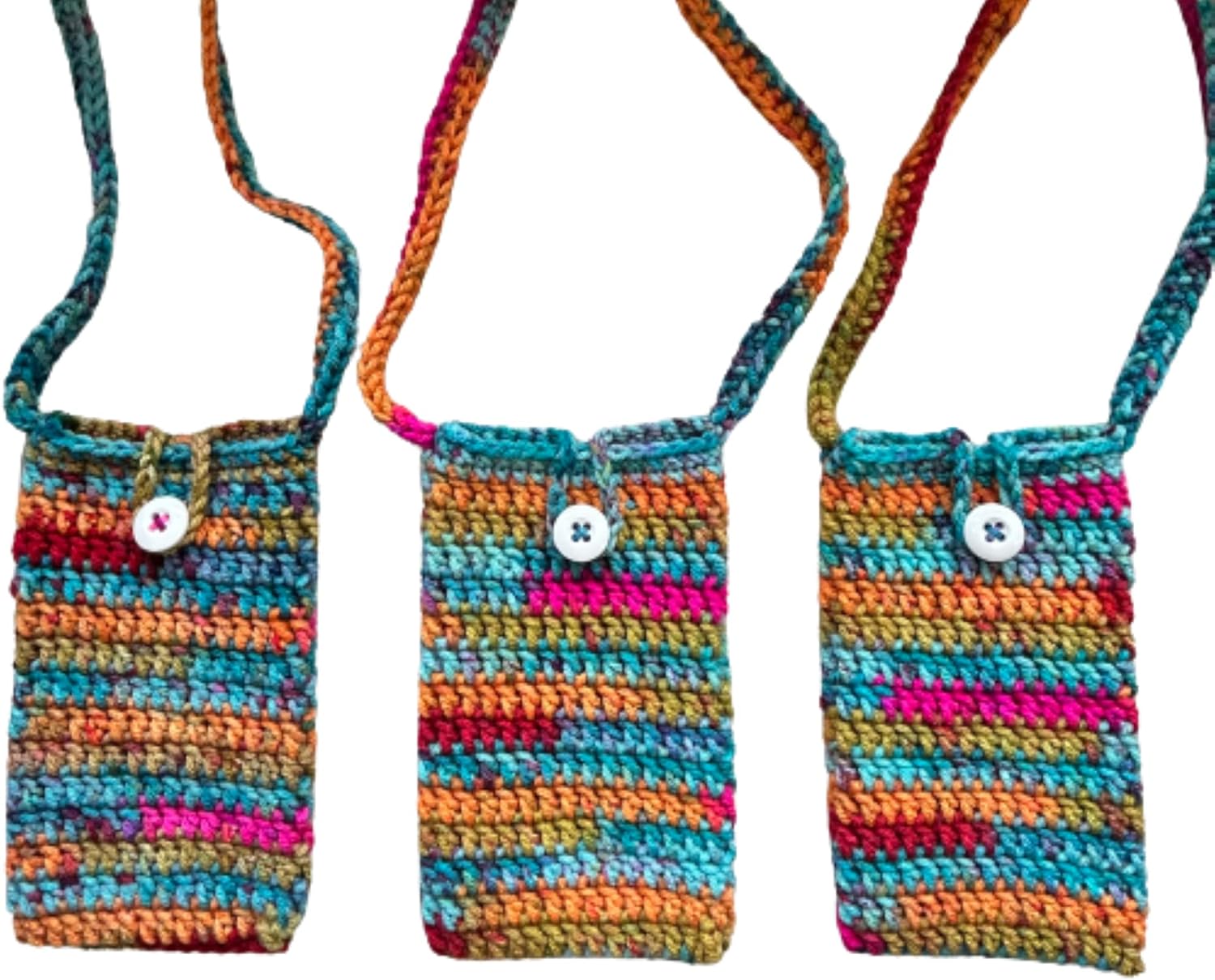 Crochet Crossbody Cell Phone Holder Sleeve Small Purse for Women - Image 4