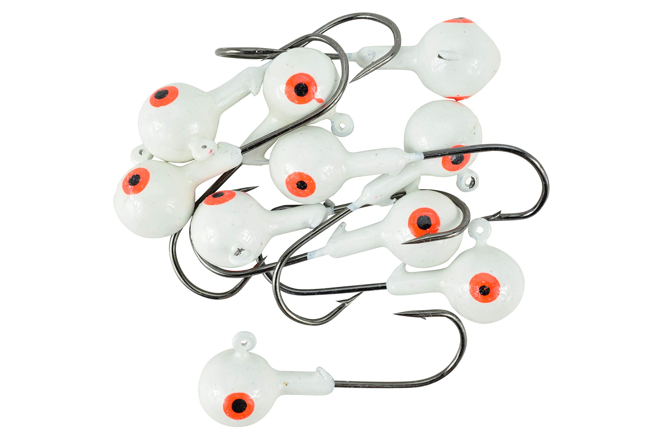 1/4-1oz White Ball Jig Heads - 10 Pack - 5 Sizes to Choose from