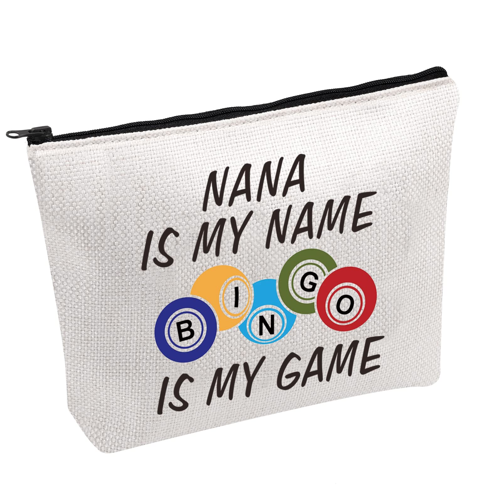 Bingo Gambler Gift Nana is My Name Bingo is My Game Lucky Bingo Makeup Bag Lucky Bingo Pouch Bag (Nana is My Name Bingo is My Game B)