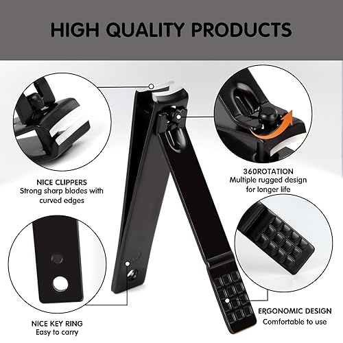 Miniatura 4 de Juego de manicura y pedicura, kit de cortaúñas para uñas de los pies, kit de manicura profesional de pedicura, kit de cuidado de uñas con estuche de