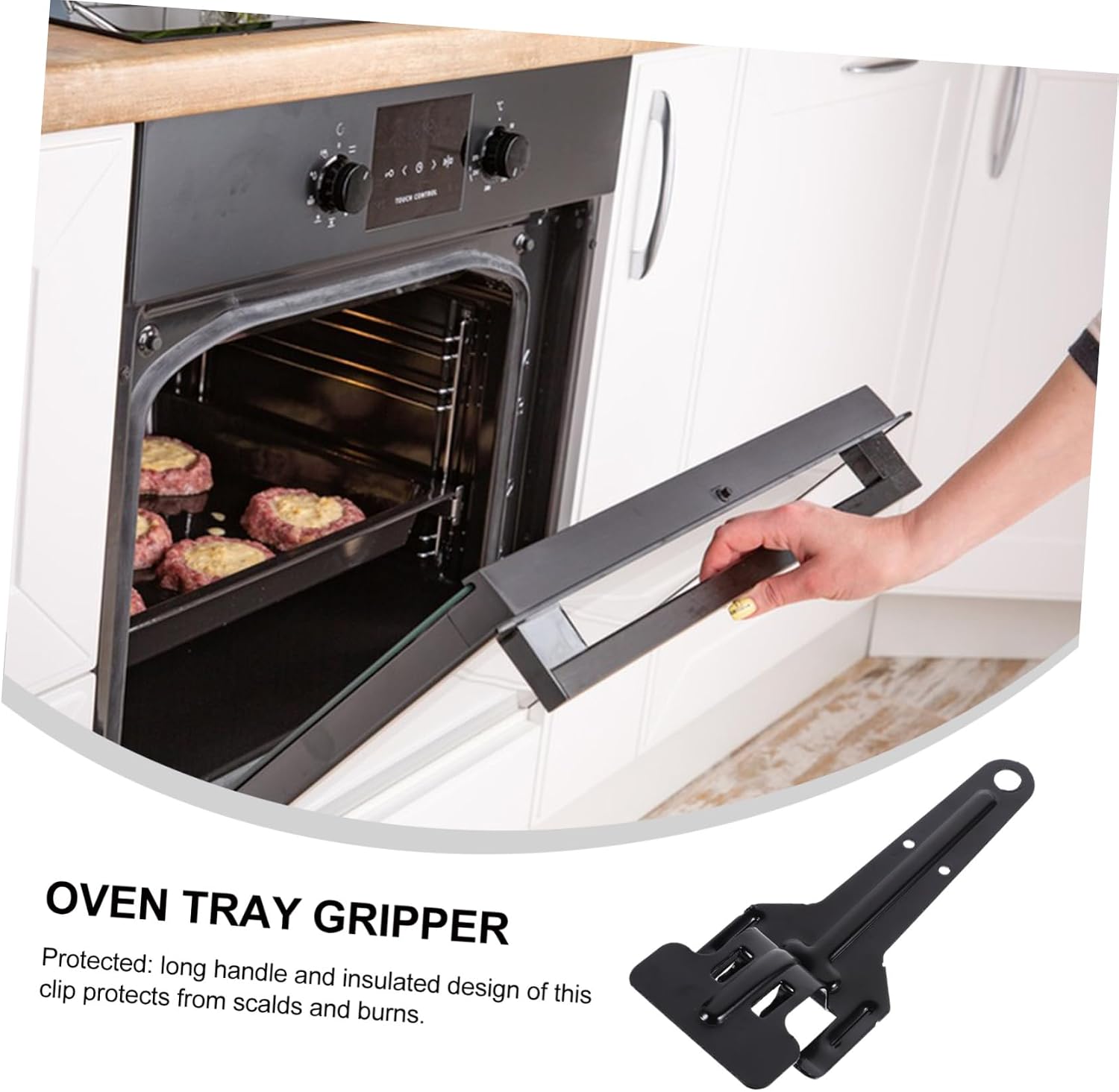 HEALLILY 5pcs Oven Pan Gripper Clip Ergonomic -scald Hot Plate Tongs for Baking Tray Handling Handle Design for Oven Air Fryer Microwave Use Kitchen Tool