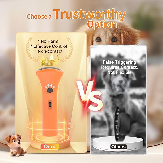 Dog Bark Deterrent Devices,Ultrasonic Anti Barking Device for Dogs, Portable Dog Training Device,Stopping Own or Neighbor's Dog Barking,Safe & Effective for Indoor & Outdoor Use(Orange)