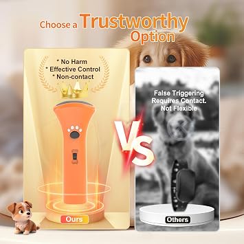 Dog Bark Deterrent Devices,Ultrasonic Anti Barking Device for Dogs, Portable Dog Training Device,Stopping Own or Neighbor's Dog Barking,Safe & Effective for Indoor & Outdoor Use(Orange)