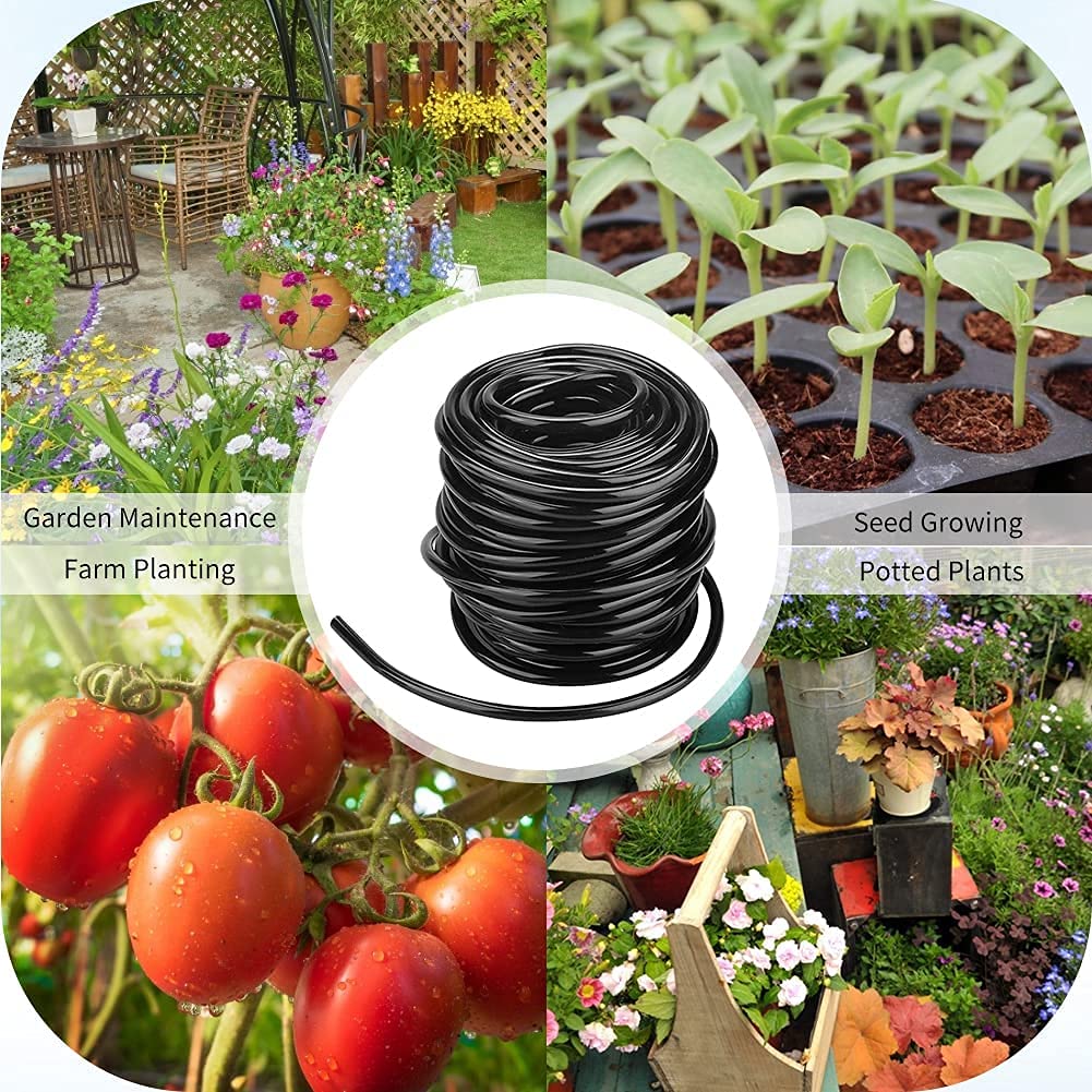 Tuyau Arrosage 50m, Tuyau d'irrigation Goutte à Goutte, Tuyau d'agriculture, Tuyau de Raccordement de Micro-Irrigation par Egouttement PVC, pour pelouse, Lavage de Jardin, de Voiture, de Sol(50m)