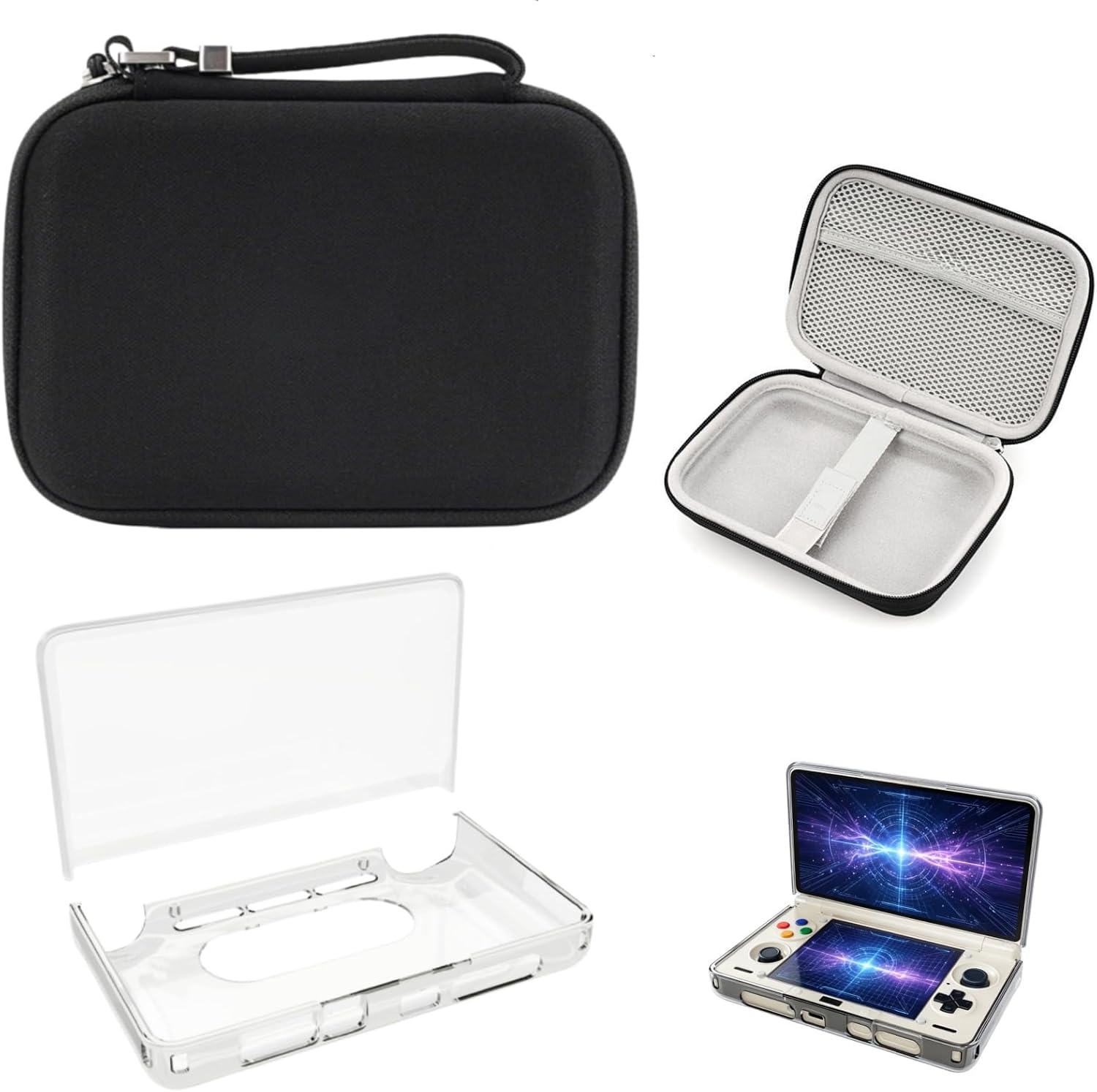 Accessories Kit Compatible with Ayn Thor, TPU Protective Case & Hard Shell Storage Bag for Flip Handheld Console