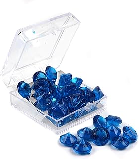 O'Creme Sapphire-Blue Edible Diamonds 8 Millimeters for Decorating Cakes, 28 Pieces