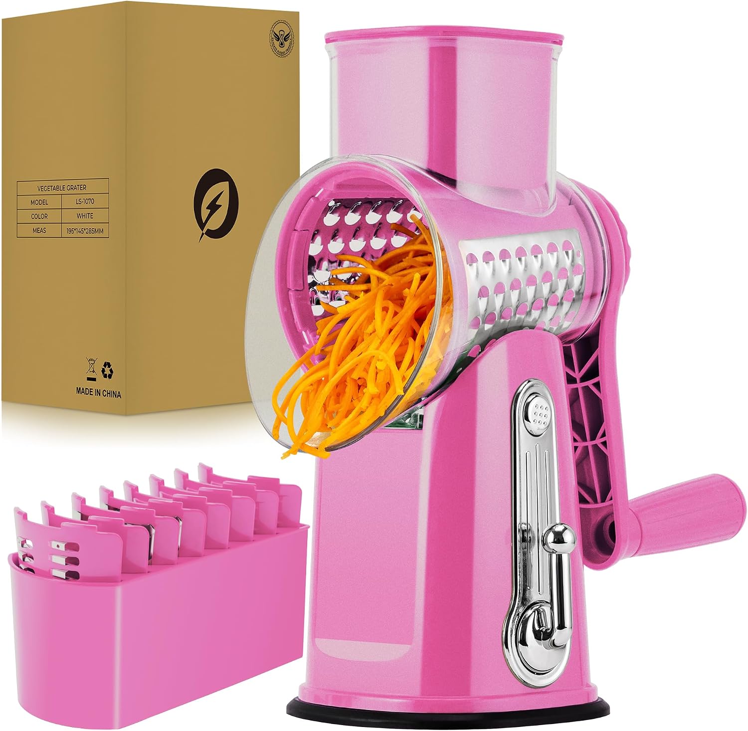  Rotary Cheese Grater 5 Blades,Kitchen Mandoline Vegetable Slicer thumbnail