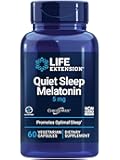 Life Extension Quiet Sleep Melatonin, 5 mg, Powerful Sleep Support, Healthy circadian Rhythms, Cellular Defense, Gluten-Free, Non-GMO, Vegetarian, 60 Capsules