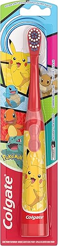 Colgate Cepillo de dientes para niños, con pilas, Pokémon, cepillo de dientes extra suave, a partir de 3 años, 1 paquete