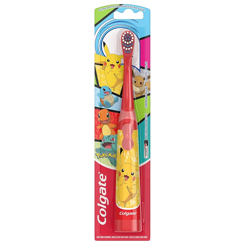Colgate Kids Powered Vibrating Toothbrush, Pokemon, 1 Pack