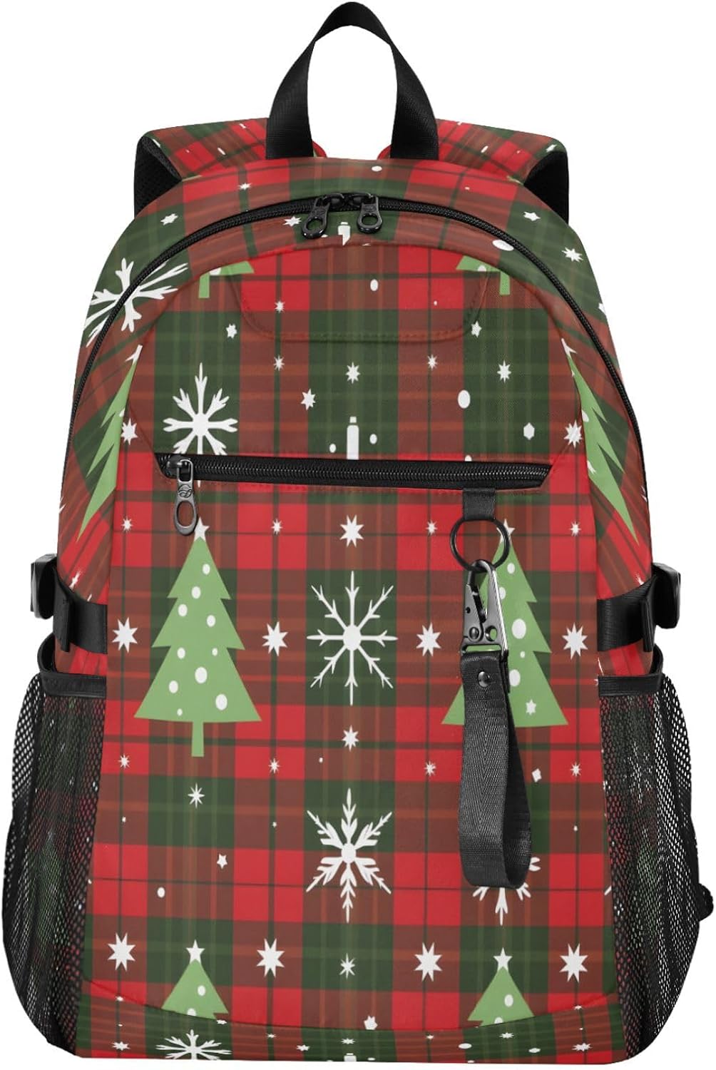 ALAZA Christmas Check Pattern Backpack Travel Laptop Backpack Purse for Women Men Teens Girls School Bag College Bookbag Water Resistant Casual Daypack