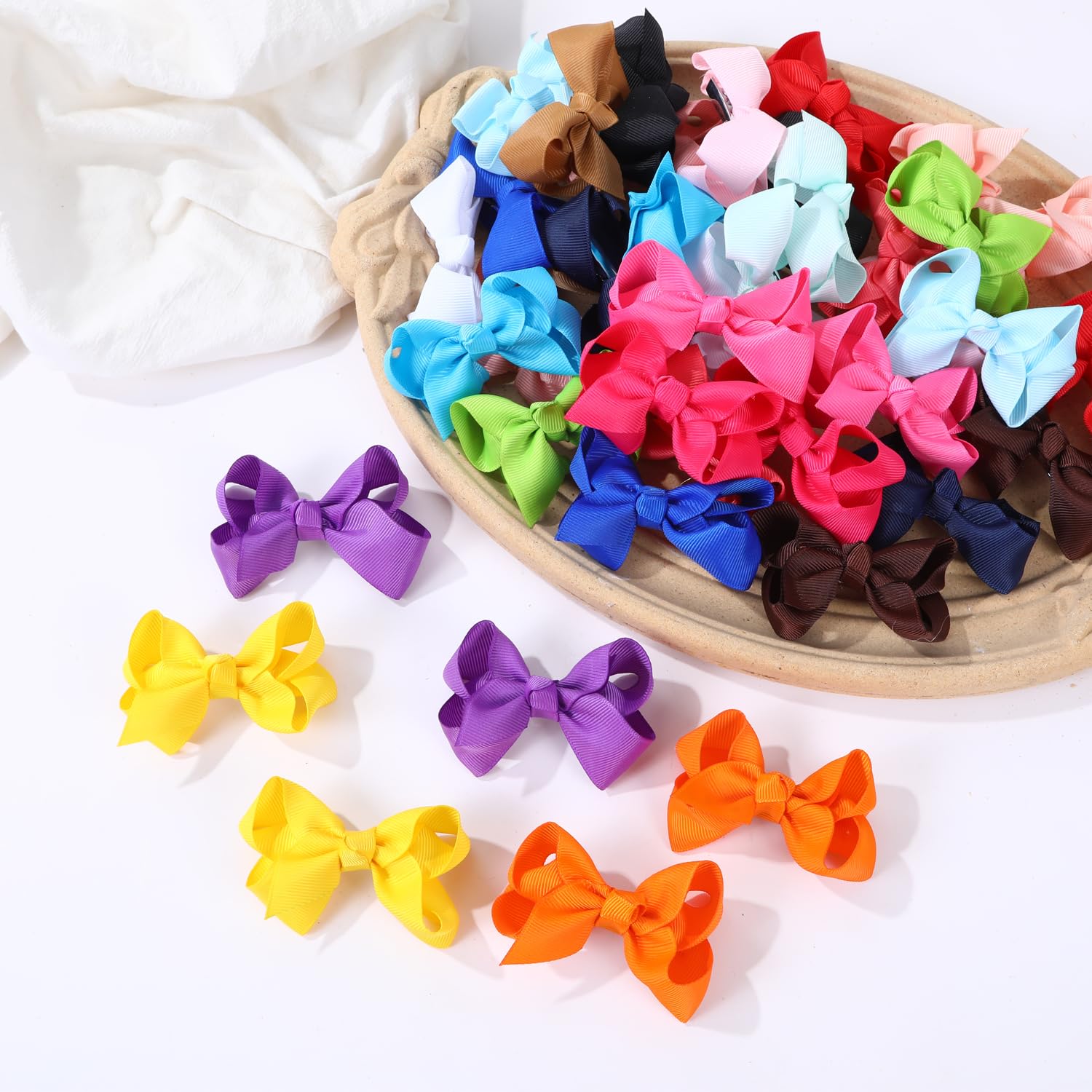 Hair Bows for Girls,Hand-made Grosgrain Ribbon Hair Bow Alligator Clips Hair Accessories for Toddlers Baby Girls Kids Teens image 3