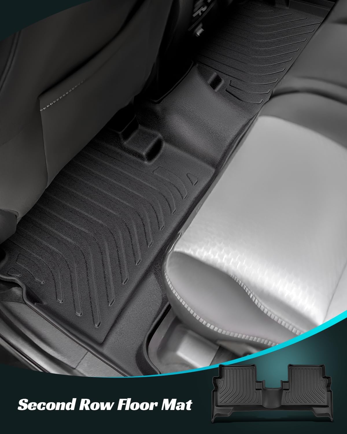 for Ford Escape Floor Mats 2013-2019 All Weather Rubber TPE Tech Custom Fit Black Car Cargo Liner & Carpets Full Set for Escape 2019 2018 2017 2016 2015 2014 2013 SUV Accessories With Trunk Mat