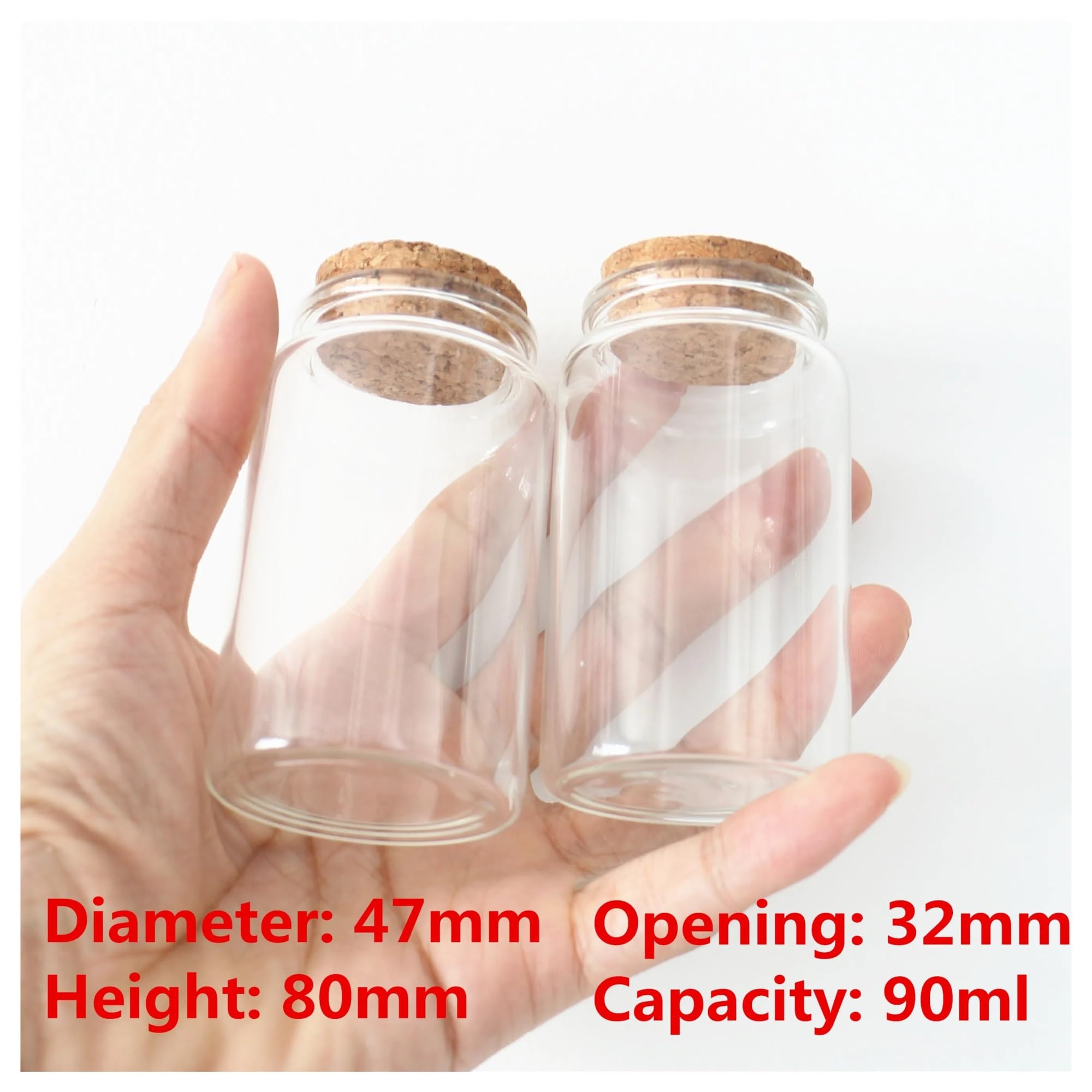 MENGKE 8 Pcs 90ml Glass Bottles With Cork Stopper 33×47×80mm Empty Spice Glass Vials Jars Home Decor Drift Bottle Glass Test Tube