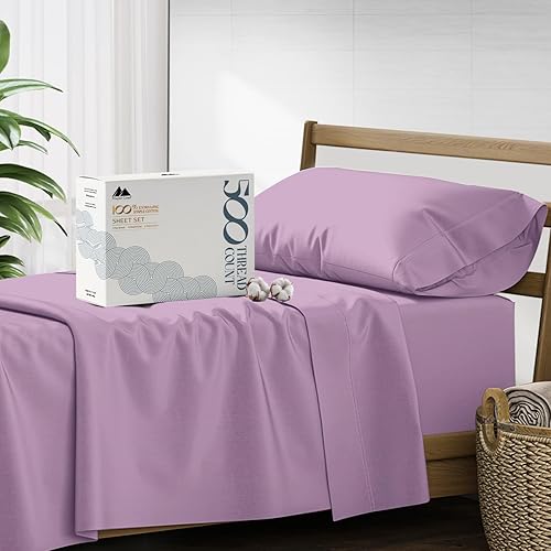 Miniatura 216 de Mayfair Linen Juego de sábanas de 100 % algodón a rayas, tamaño individual, sábanas de damasco de 500 hilos, tamaño individual, juego de 3 piezas