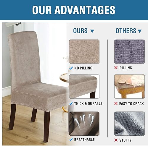 Miniatura 4 de H.VERSAILTEX Juego de 2 fundas de terciopelo de felpa de terciopelo de alta elasticidad para sofá, juego de 2 fundas de terciopelo para sillas de