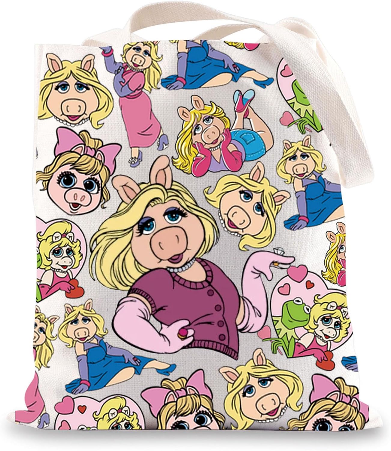 BWWKTOP Piggy Pig Crossbody Bag Cute Cartoon Frog & Piggy Fans Gift Piggy Pig Shoulder Bag Piggy & Frog Merch