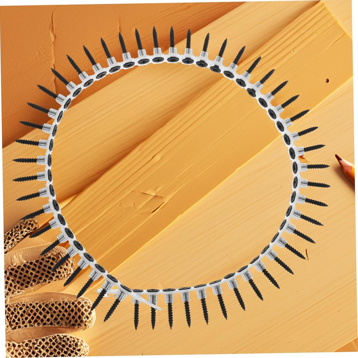 Angoily 1000pcs Drywall Screws and Plastic Chain Fasteners for Woodworking Includes Self-Tapping Screws and Anchors Convenient Installation for Renovation Projects