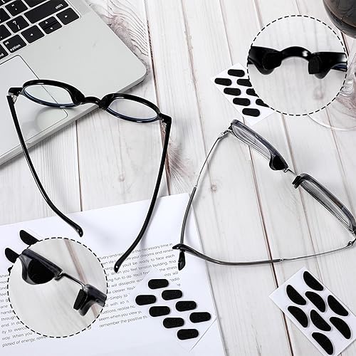 Miniatura 7 de 64 pares de almohadillas de espuma para la nariz de repuesto, color negro, autoadhesivas, antideslizantes, almohadillas para la nariz para gafas,
