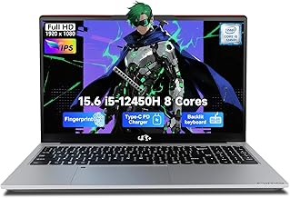 NIMO 15.6" Laptop, i5-12450H 8-Core H-Series Processor (Beats i7-11800H), 16GB RAM 512GB SSD, Backlit Keyboard, Fingerprint Reader, 100W USB-C Fast Charging, WiFi 6, FHD IPS Display