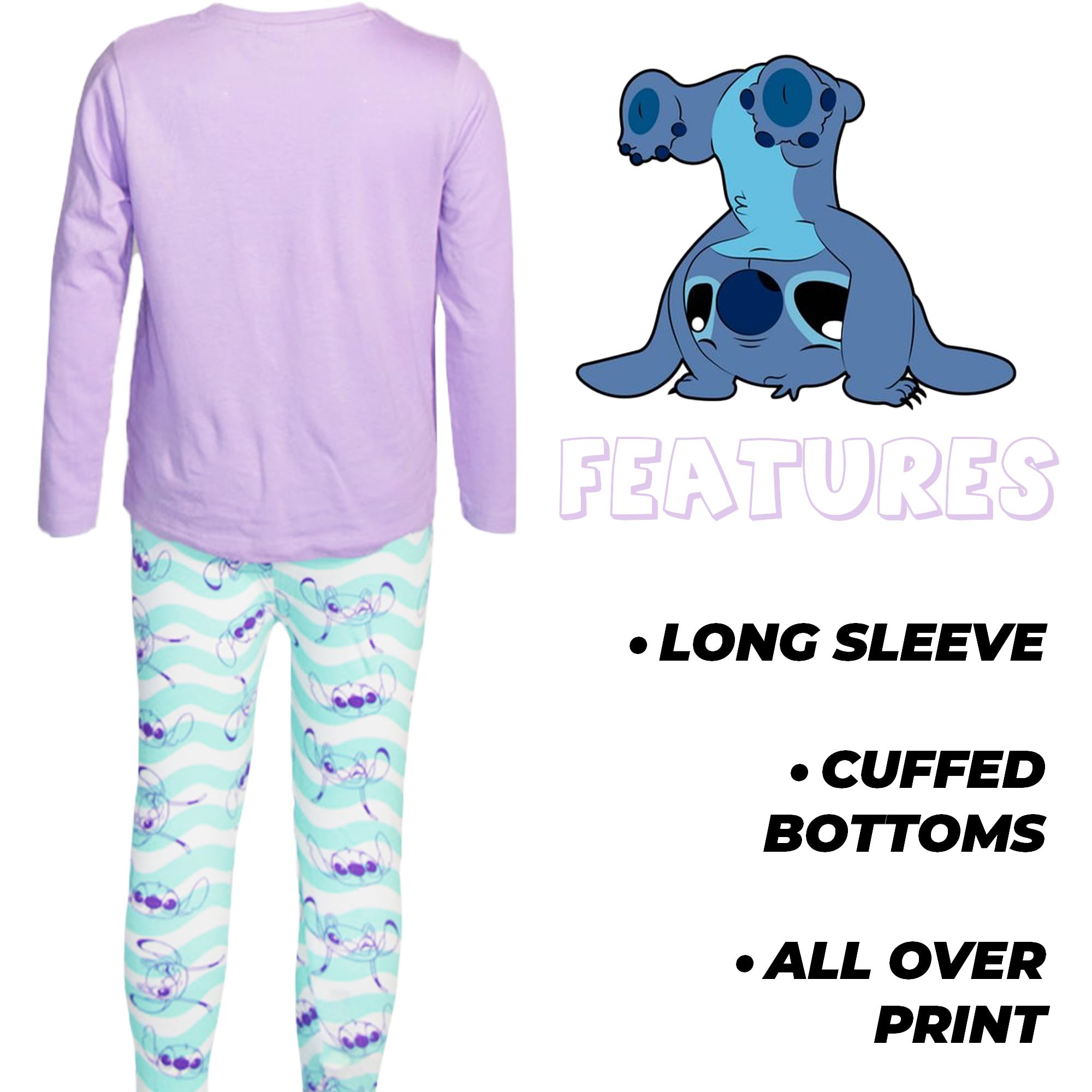 Disney Stitch - Conjunto de pijama para niños, tallas de 13 a 14 años, Diseño de puntada, 13-14 años