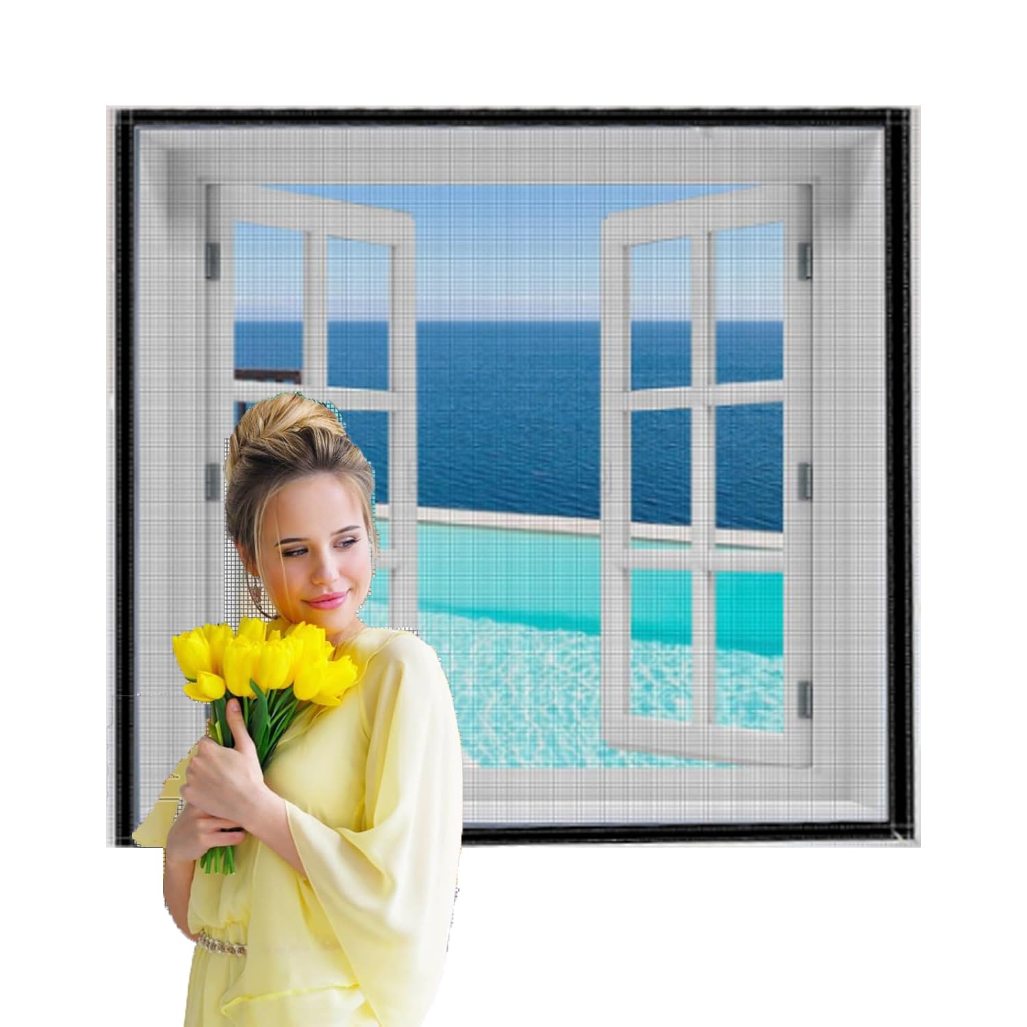 KARP Pre-Stitched 120GSM Fiberglass Mosquito Net Cutain for All Types of Window with Self Adhesive Hook & Loop Tape (Fiberglass - Black, 120 Cm Width X 120 Cm Length) (B0D28JV2G6) Amazon Price History, Amazon Price Tracker
