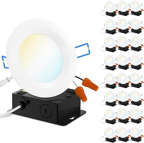 Miniatura 9 de Sunco - Paquete de 24 luces LED empotrables ultrafinas de 6 pulgadas, borde deflector, CCT seleccionable 2700K3000K3500K4000K5000K regulable 14W,