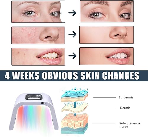 Miniatura 3 de Terapia de luz con máscara facial LED, terapia de luz LED de 7 colores para cara, equipo de belleza 7 en 1 para el cuidado de la piel en casa,