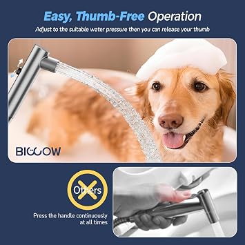 Stainless Steel Handheld Bidet Sprayer for Toilet, Stepless Water Pressure Control, Gentle Toilet Jet Spray with Leak-Proof Bidet Hose, Ideal for Feminine Hygiene, Cloth Diaper, Pet Cleaning