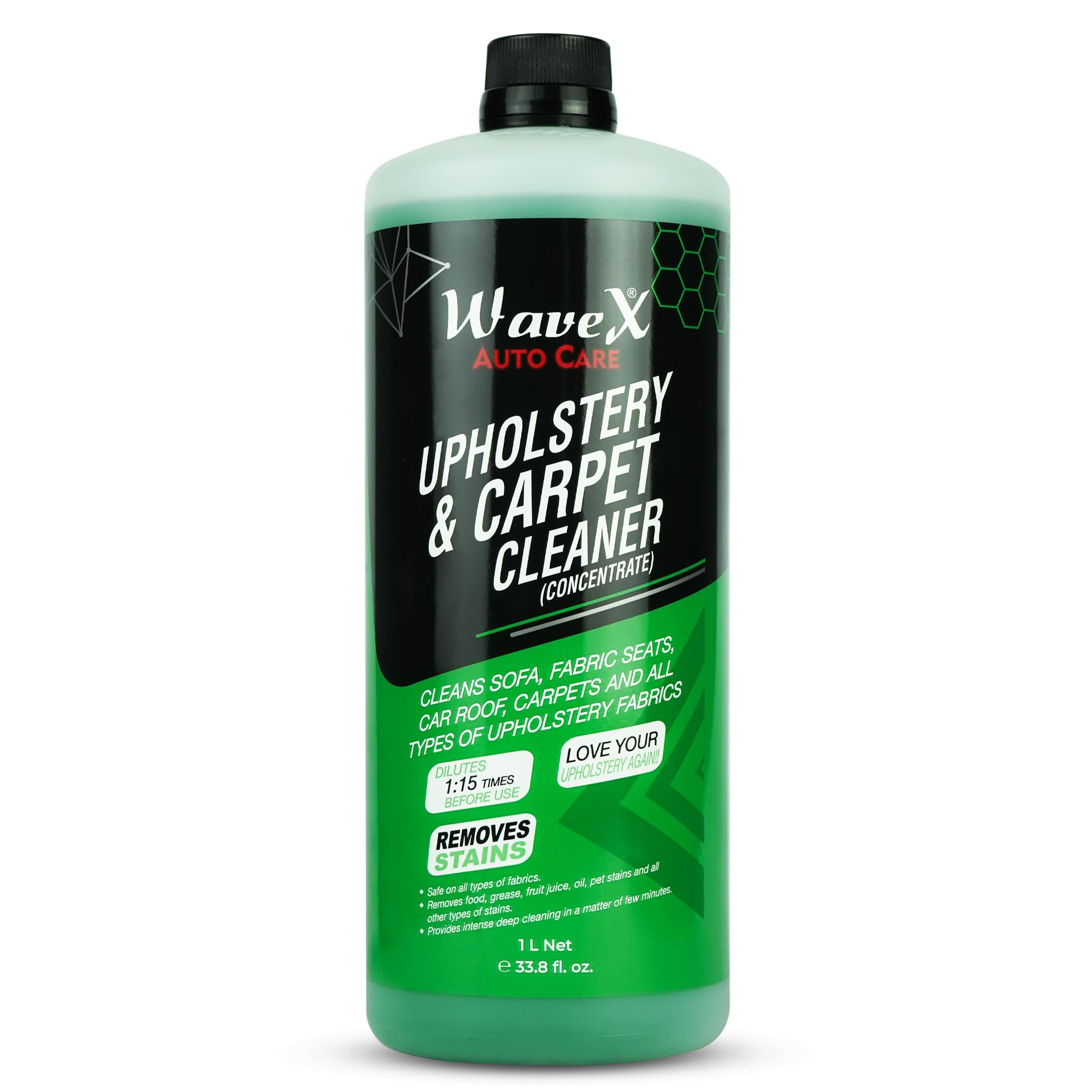 Wavex Upholstery & Carpet Cleaner (1L) | Can be Used as a Car Interior Cleaner for Seat Cleaner, Sofa Cleaner, Carpet Cleaner, Roof Cleaner & More