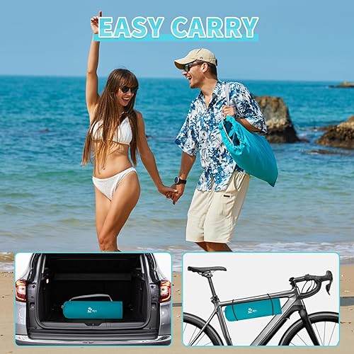 Miniatura 6 de #WEJOY Alfombra de playa para adultos, portátil, ligera, con soporte trasero, sillas de descanso ajustables (tapete de playa para 2 personas)