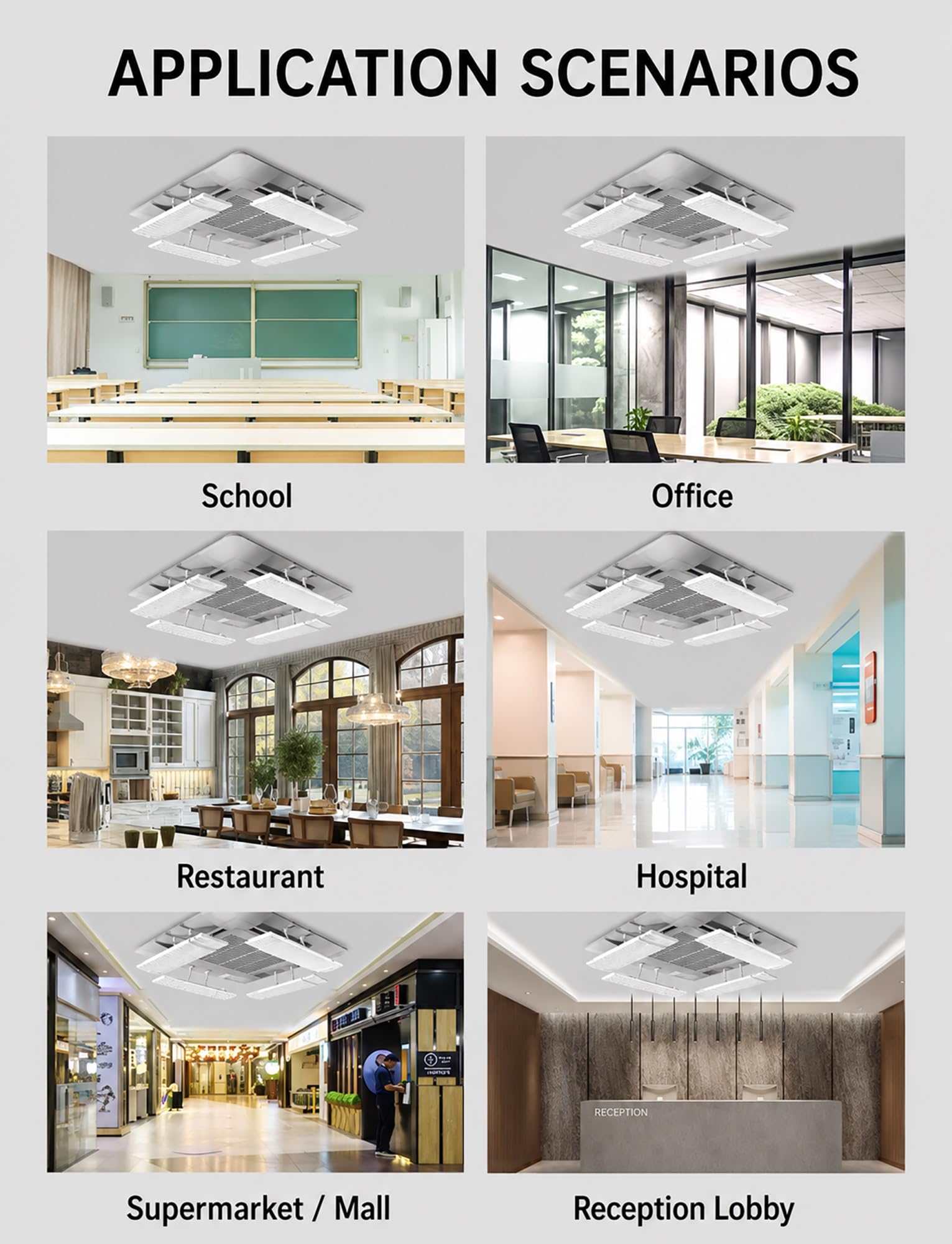 Deflettore del flusso d'aria per climatizzatore, Deflettore aria AC for cassetta da soffitto 50-73 cm 1/2/4 pz | 4PCS