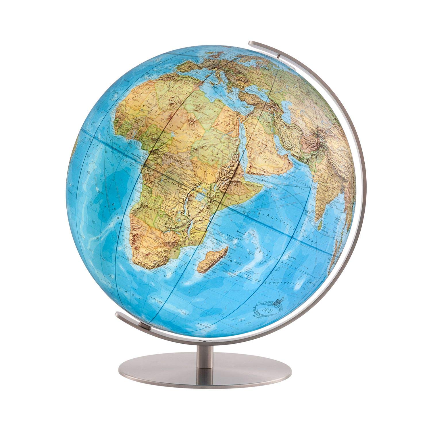 Columbus DUO Leuchtglobus, 40 cm: OID-Code, handkaschiertes Kartenbild auf einer Acrylglaskugel, Armatur aus Edelstahl matt (Professional Line by ... anspruchsvoll und von bleibendem Wert)