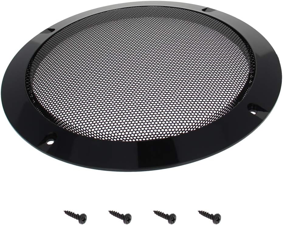 Bettomshin 6.5inches Speaker Grill Mesh Decorative Circle Subwoofer Guard Protector Cover Audio Accessories Black Metal Trim 4Pcs