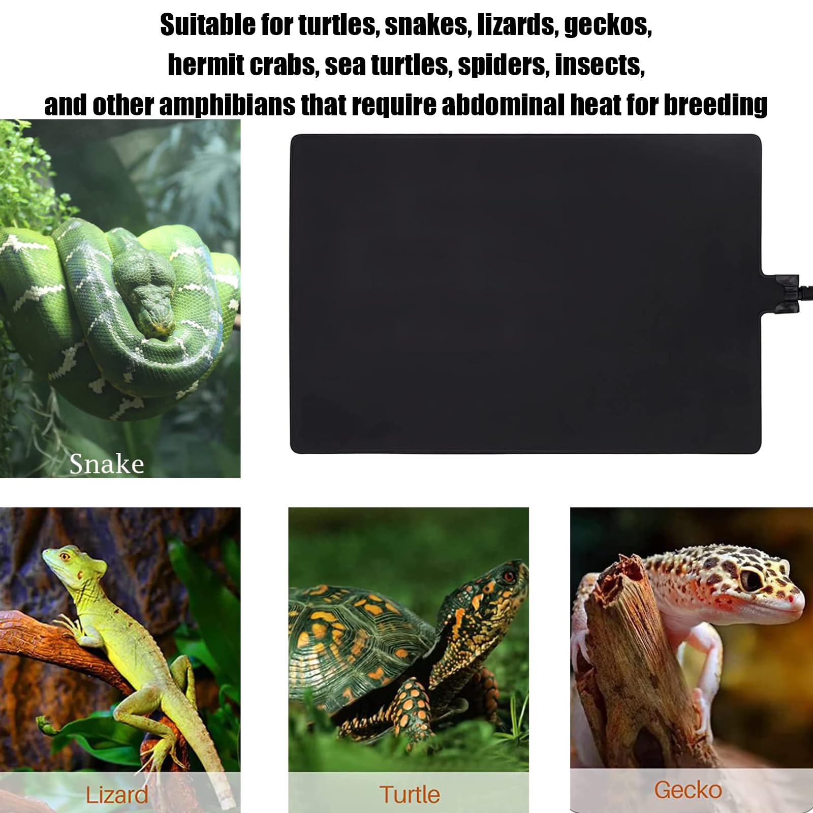 Wärmestuft Reptil Pflanze Garten Pflanze Heizung Unterlage Propagator, Für Schildkröten, Eidechse, Frosch Und Andere Reptilien 20 * 45cm(25W)