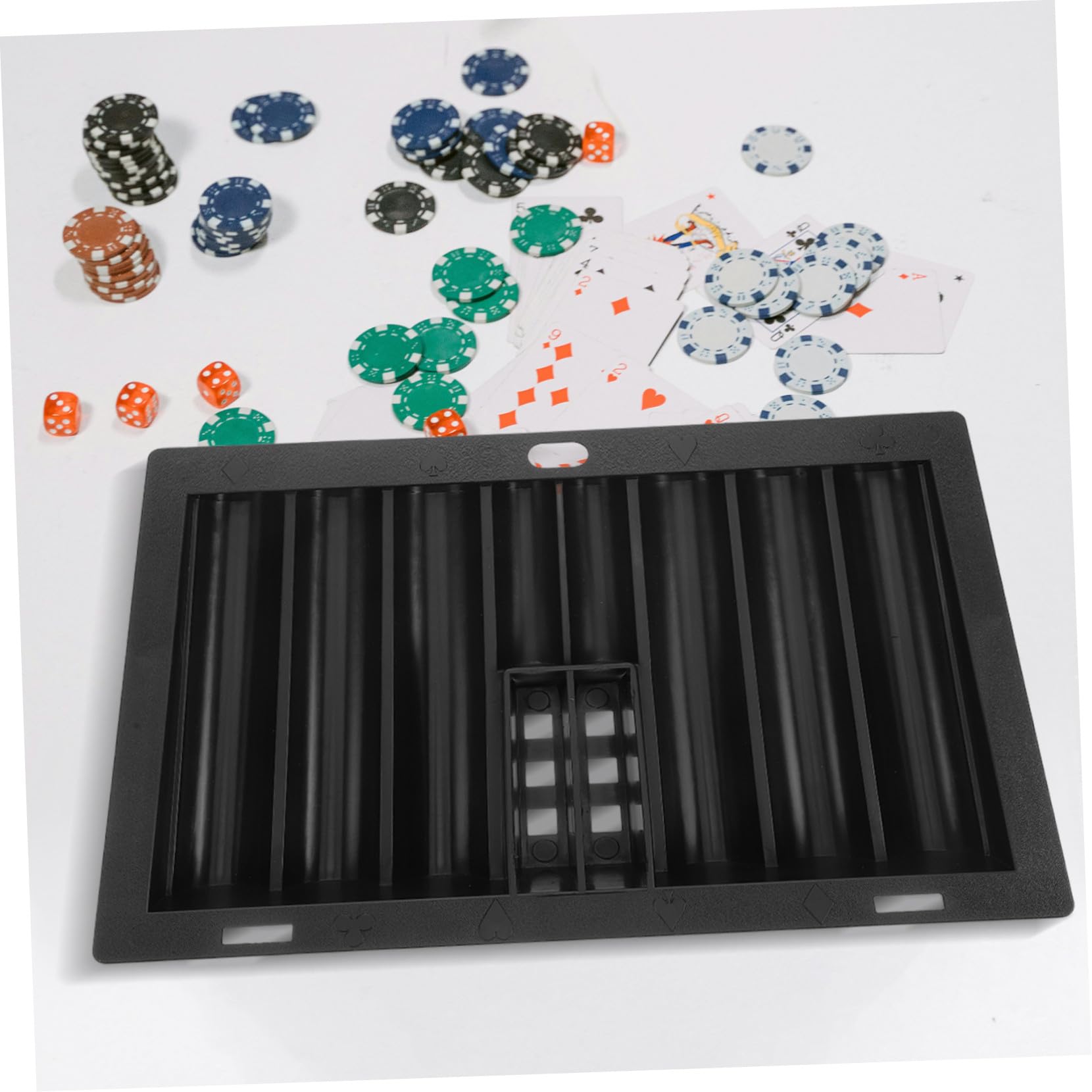 Vassoio Porta Fiches da Poker in Acrilico Nero 350 Pezzi